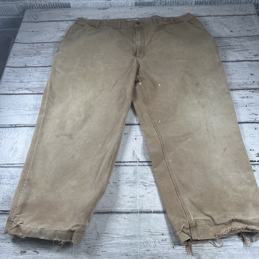 Carhartt B11 BRN Men's Loose Straight Original Fit Duck Dungarees Pants 50x30